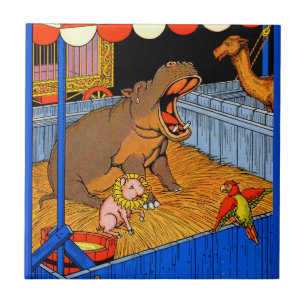 1930 weinend Hippopotamus und Freunde Fliese