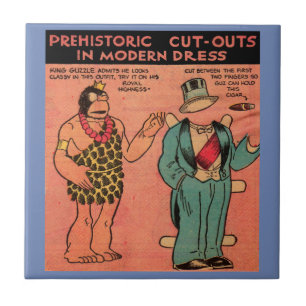 1930er Comic Höhle Mann Papierpuppe King Guzzle Fliese