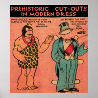 1930er Comic Höhle Mann Papierpuppe King Guzzle