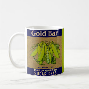 1930er Gold Bar zucker Erbsen kann etikettiert wer Kaffeetasse