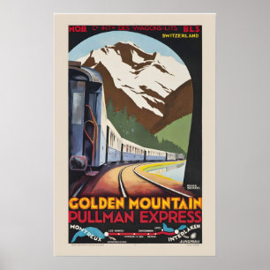 1930er Golden Mtn Pullman Express im Vintage-Stil Poster