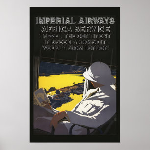 1930er Jahre Air Imperial Visit Africa Vintage Sti Poster