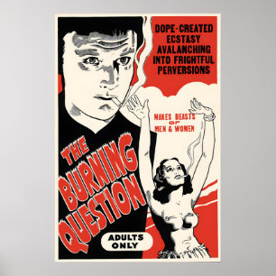 1930er Jahre Anti-Drogen-Filmplakat The Burning Qu Poster
