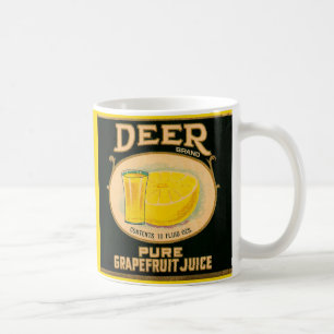1930er Jahre Deer Brand Grapefruit-Saft-Etikett Tasse