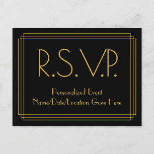 1930er Jahre Inspiriert Aussehen "R.S.V.P." Postka Postkarte