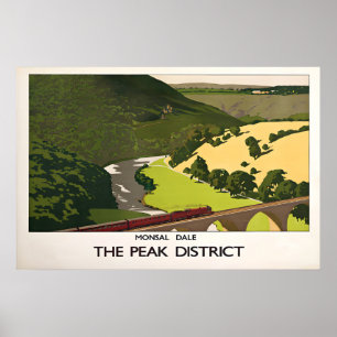 1930er Jahre Peak District Reiseplakat Vintage Eng Poster