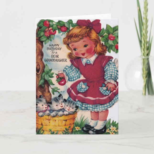 1930er Vintag Happy Birthday Grandtochter Karte (Vorderseite)
