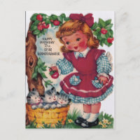 1930er Vintag Happy Birthday Grandtochter