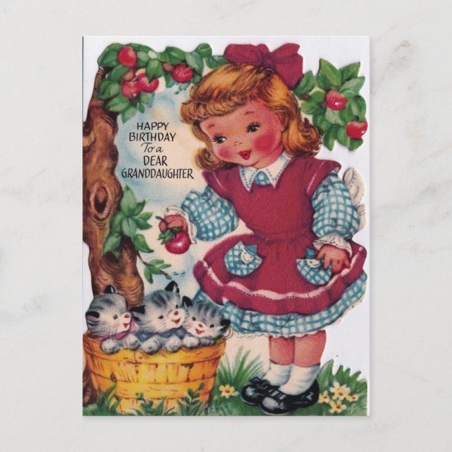 1930er Vintag Happy Birthday Grandtochter Postkarte (Vorderseite)