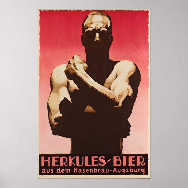 1930s Herkules Beer Poster Vintage German (Vorne)
