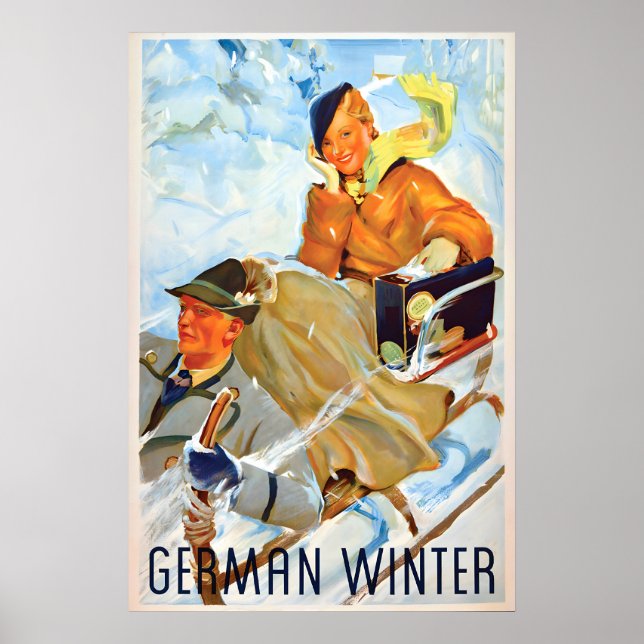 1930s travel Poster German Winter Ski jumping (Vorne)