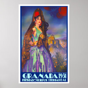 1931 Feria de Granada Reiseplakat Poster