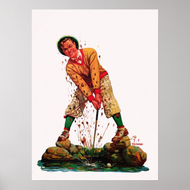 1932 Golf Illustration Print Poster (Vorne)