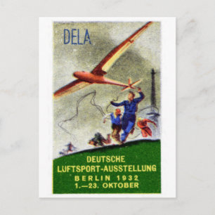 1932 Plakat für Modellflugwettbewerb Postkarte