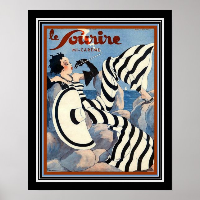 1933 Art Deco Le Sourire Poster 16 x 20 (Vorne)