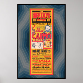 1933 BROADSIDE ADVERTISING MAGICIAN ETC POSTER