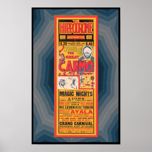 1933 BROADSIDE-WERBUNG FÜR ZAUBERKÜNSTLER USW. POSTER (Vorne)