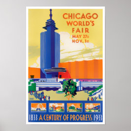 1933 Chicago World's Fair Vintage Reiseplakat Poster