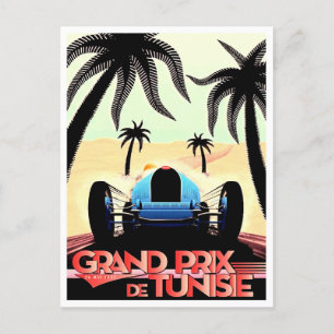 1933 Tunesien Grand Prix Veteranenrennen Postkarte