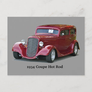 1934 angepasstes Coupe Hot Rod Postkarte