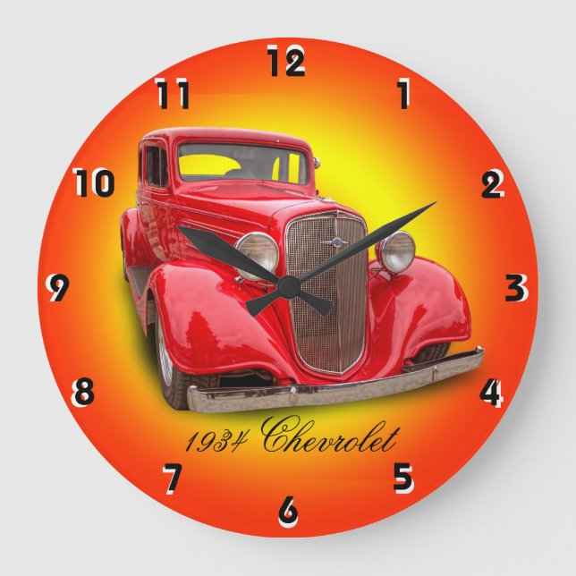 1934 CHEVROLET GROßE WANDUHR (Vorderseite)