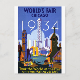 1934 Chicago World's Fair Postkarte