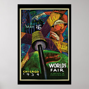 1934 Chicago World's Fair Vintage Reiseplakat II Poster