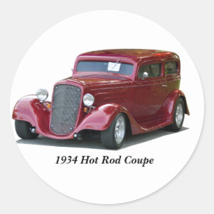 1934 Customized Coupe Hot Rod Runder Aufkleber