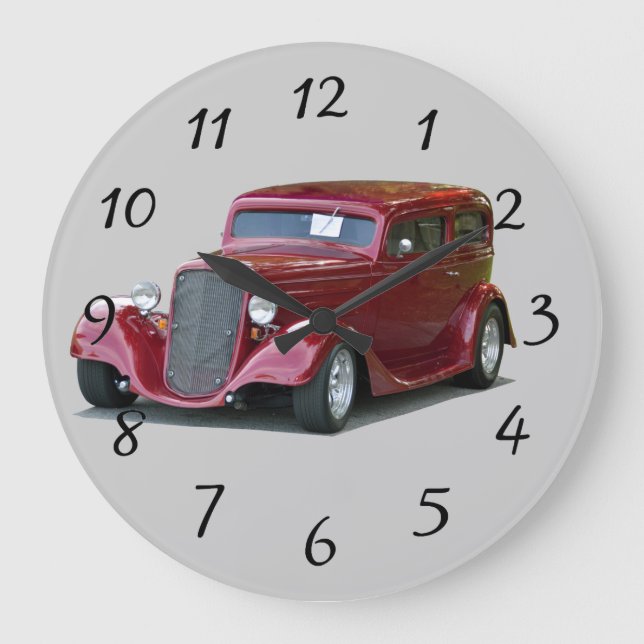 1934 Customized Hot Rod Cup Große Wanduhr (Vorderseite)