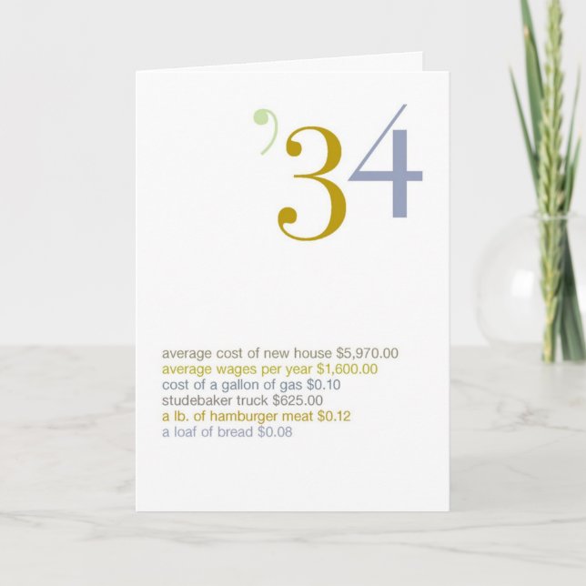 1934 Geburtstagsspass - Fakten Karte (Vorderseite)