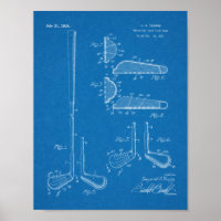 1934 Golf Club Leiter Patent Art Zeichnend Print