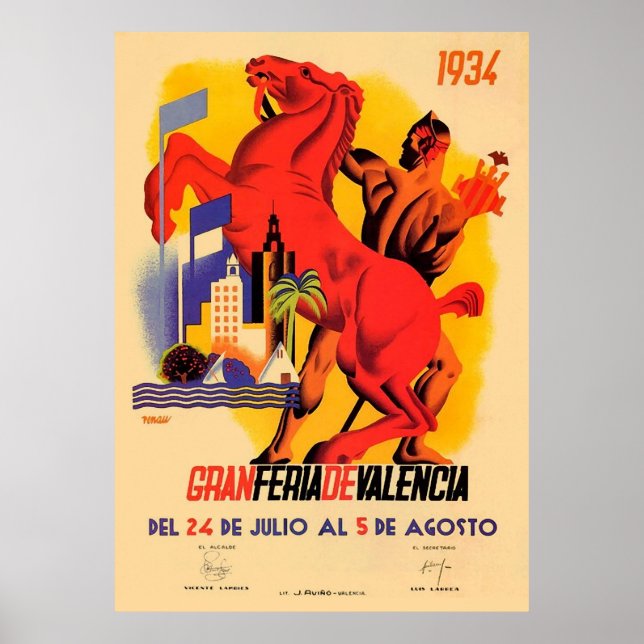 1934 Gran Feria Valencia Messe Poster (Vorne)