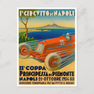 1934 Grand Prix von Neapel Veteranenrennen Postkarte
