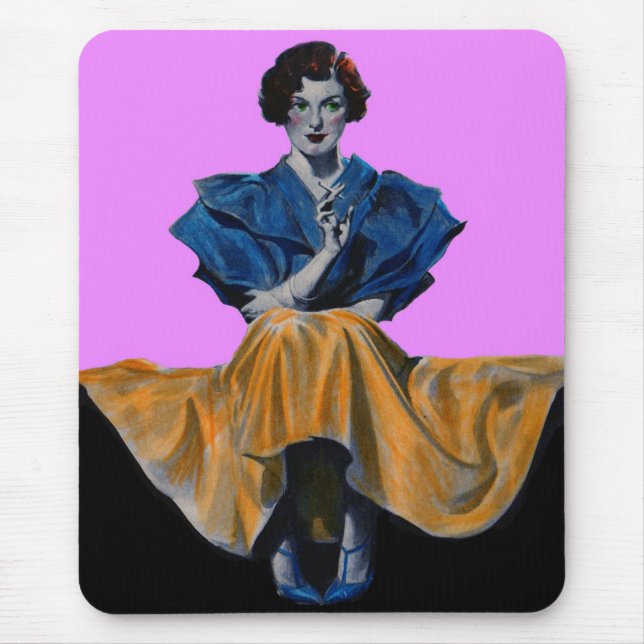 1934 hübsche Dame mit Chesterfield Mousepad (Vorne)