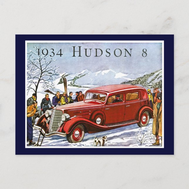1934 Hudson 8 - Vintage Werbung Postkarte (Vorderseite)