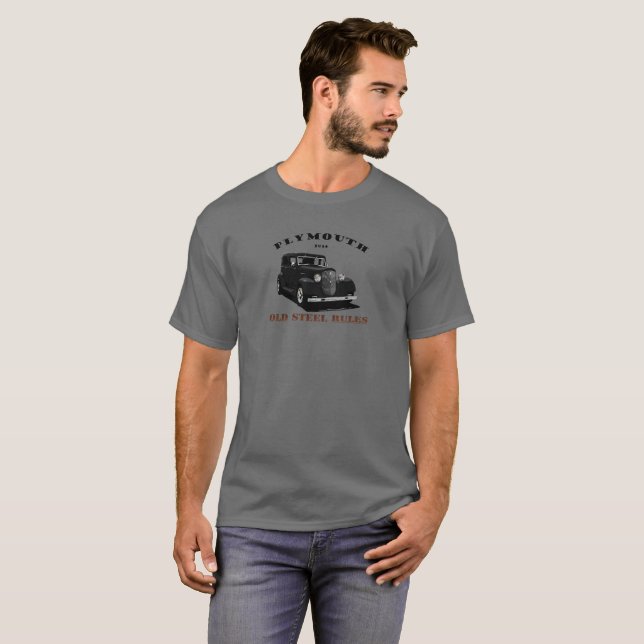 1934 in Plymouth. Chrysler.
Mopar. Black Hotrod ' T-Shirt (Vorne ganz)