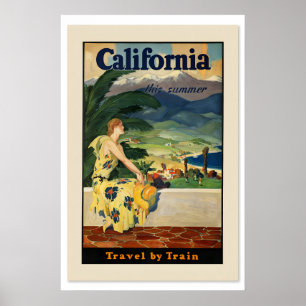 1934 Kalifornien Diesen Sommer mit dem Zug bereise Poster