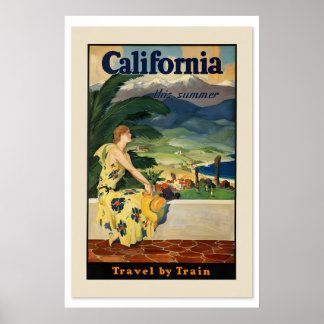 1934 Kalifornien Diesen Sommer mit dem Zug bereise Poster