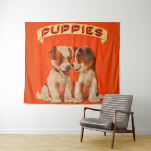 1934 PUPPIES-Druck Wandteppich