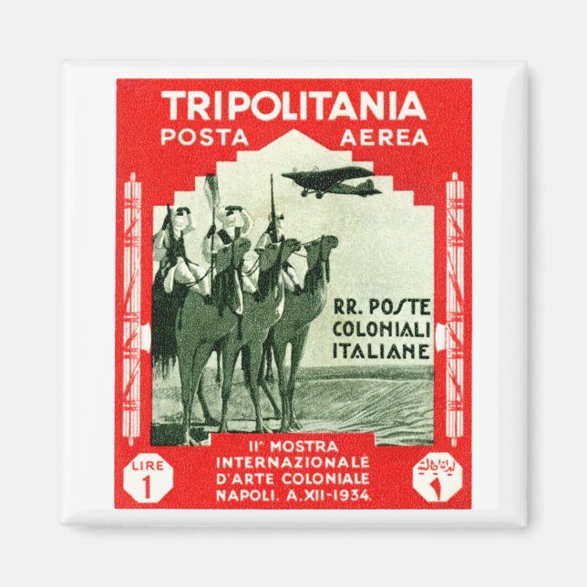 1934 Tripolitania 1 Briefmarke Lire Magnet (Vorne)