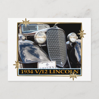 1934 V-12 LINCOLN POSTKARTE