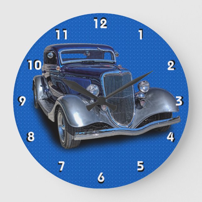 1934 VINTAGE CAR GROßE WANDUHR (Vorderseite)