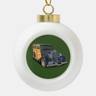 1934 VINTAGE WOODIE KERAMIK Kugel-Ornament