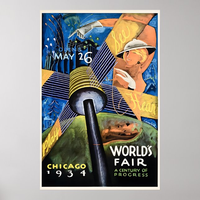 1934 World's Fair - Chicago Century of Progress Poster (Vorne)