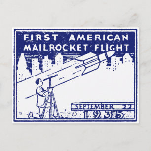 1935 American Rocket Mail Postkarte