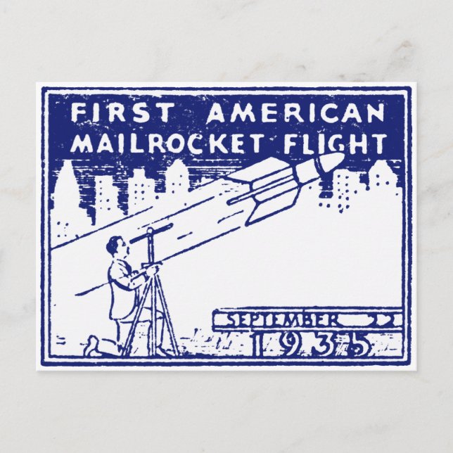 1935 American Rocket Mail Postkarte (Vorderseite)
