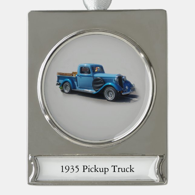1935 Blauer Lkw-Banner Banner-Ornament Silber (Vorderseite)
