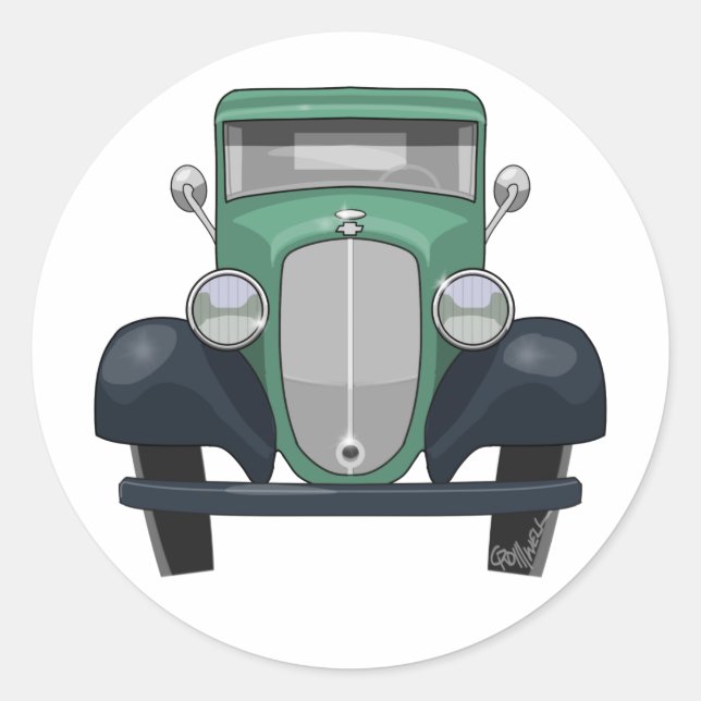 1935 Chevy Lieferwagen Runder Aufkleber (Vorderseite)