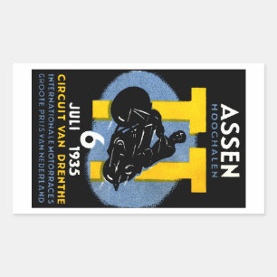 1935 Internationale Motorradrennen Rechteckiger Aufkleber