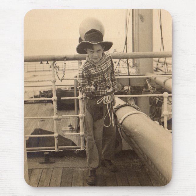 1935 jugendlicher Cowboy an Bord Mousepad (Vorne)